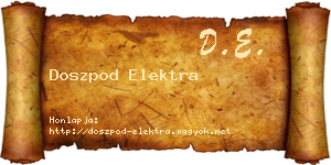 Doszpod Elektra névjegykártya